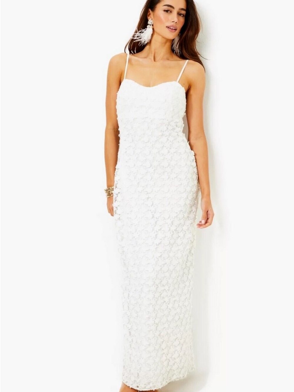 LILLY PULITZER SIZE 12 GILLIAN LACE MAXI DRESS *BUTTERFLY GARDEN*